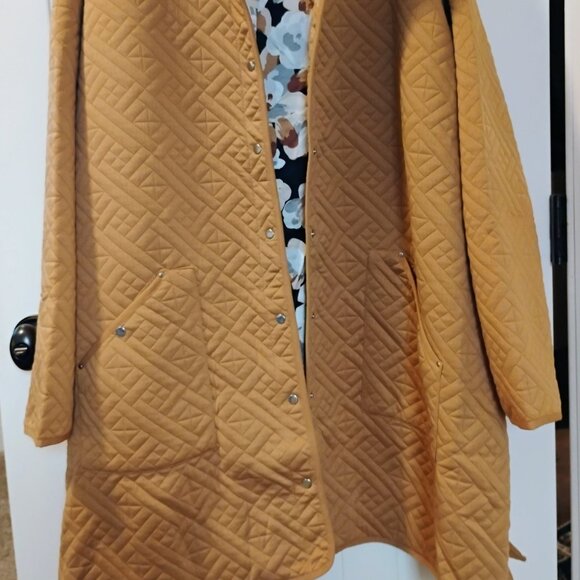 Sport Savvy Camel Knit Quilted Car Coat Lined- Womens 5X Petite- NWT - Picture 2 of 8